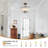 4 - Light Modern Drum Semi Flush Mount With Hammered Glass Strip-1944559622
