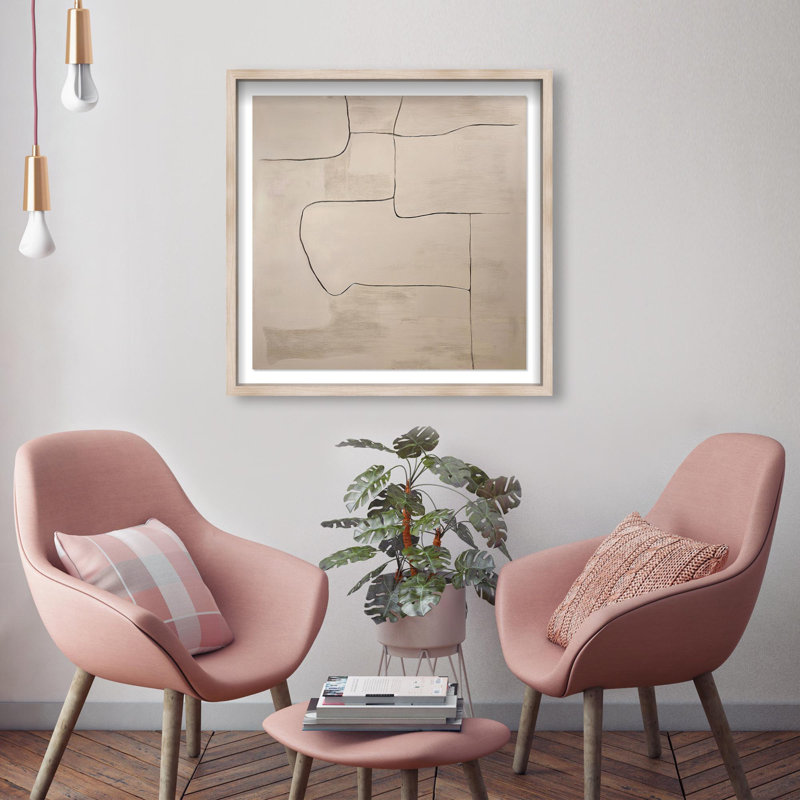 Oliver Gal Tawny Textures Abstract - Luxury Shadowbox Framed Wall Art, Cream, 26" H x 26" W