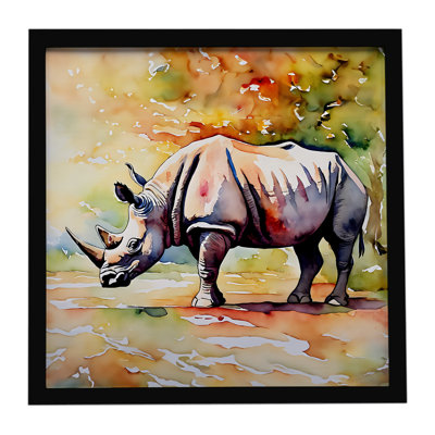 Rhinoceros Framed Metal Print