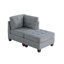 Repose-pieds capitonné en tissu de lin gris avec repose-pieds 1 pièce-541188237