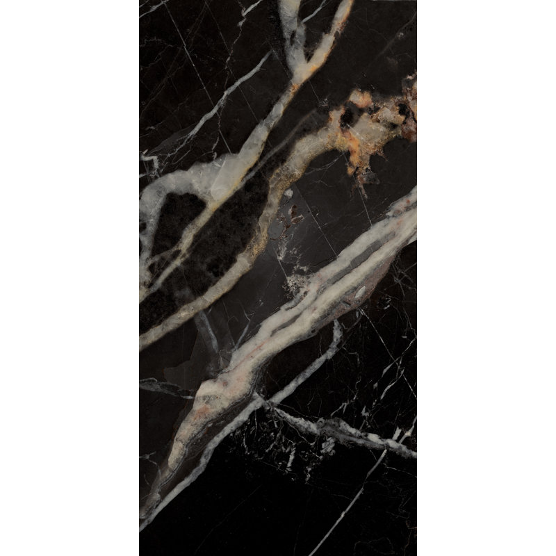 Golden Carbon Polished Marble Look 24x48 Porcelain Tile
