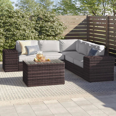 Ready-To-Use 4-Seat Rattan Wicker Patio Furniture Set With Cushions