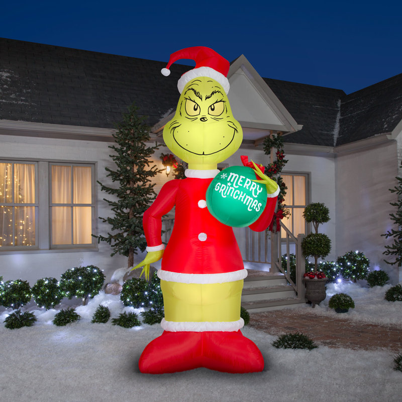 Lumière de Noël Airblown avec ELT-Grinch avec Ornament-Giant-Dr. Seuss
