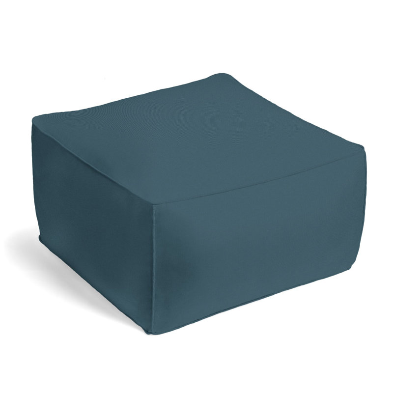Upholstered Pouf, Midnight 100% Linen