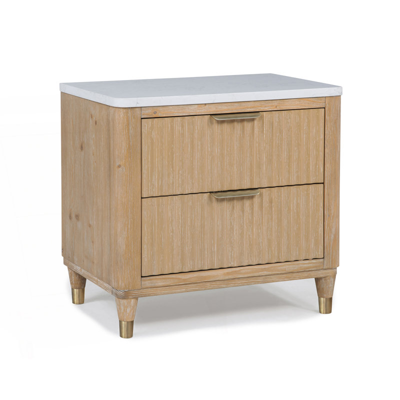 Table de chevet moderne 1pc avec plateau en pierre reconstituée, table de chevet