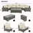 8-Pieces Outdoor Wicker Round Sofa Set, Half-Moon Sectional Sets All Weather, Curved Sofa Set With Rectangular Coffee Table, PE Rattan Water-Resistant And UV Protected, Movable Cushion