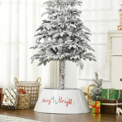 HOMcom, anneau de collier pour arbre de Noël de 26 pouces, support pour décor, blanc