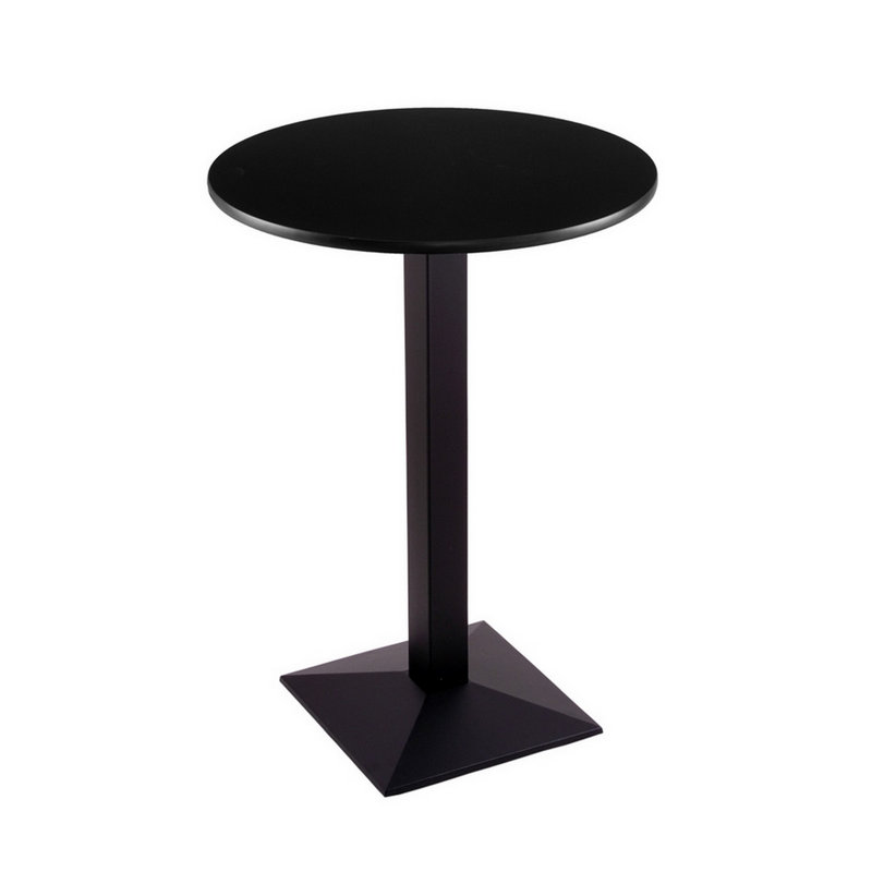 Table piédestal à hauteur de comptoir, Diamètre de 30 po, Noir, 36"
