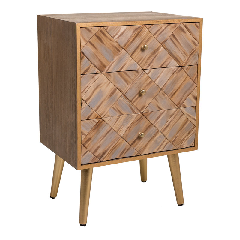 Kristofer 44cm W Solid Wood Bedside Table