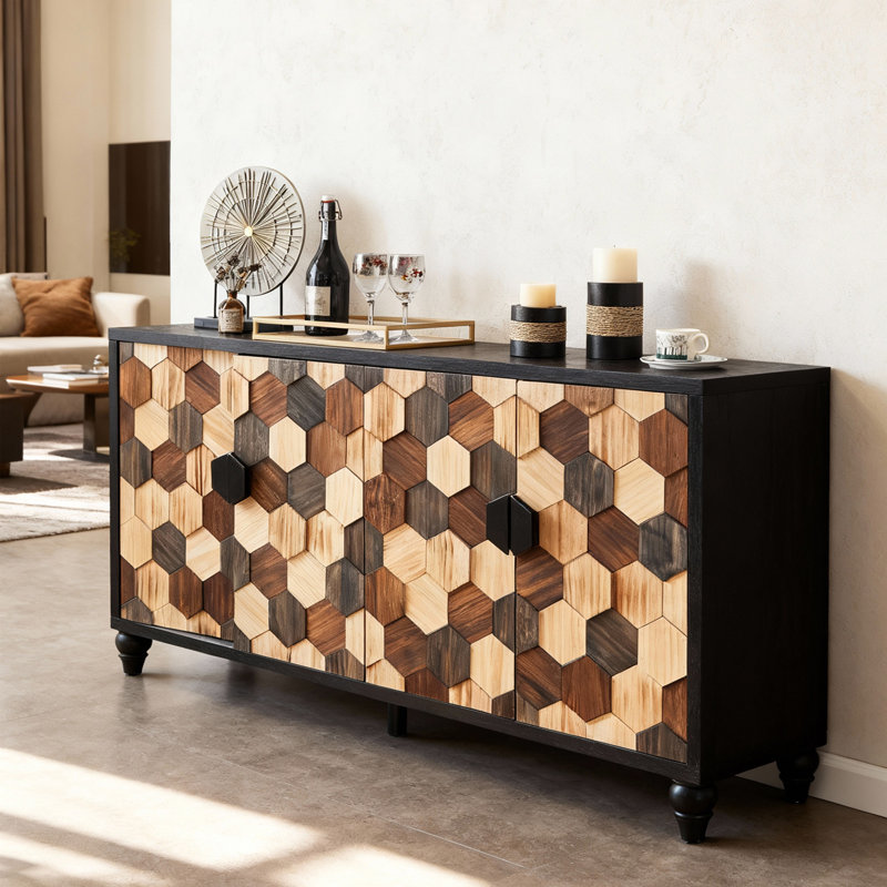 Armoire de rangement moderne avec motif en nid d'abeille