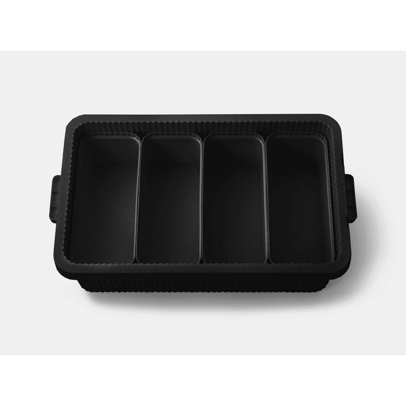 Boîte de rangement en plastique Like-it, H 10,55 po x l 16,61 po x P 27,83 po, Noir, noir, noir, noir