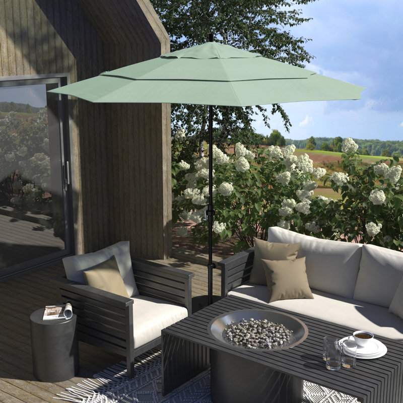 Parasol de marché 132 po Sunbrella, Tissage uni Sunbrella® palette brume
