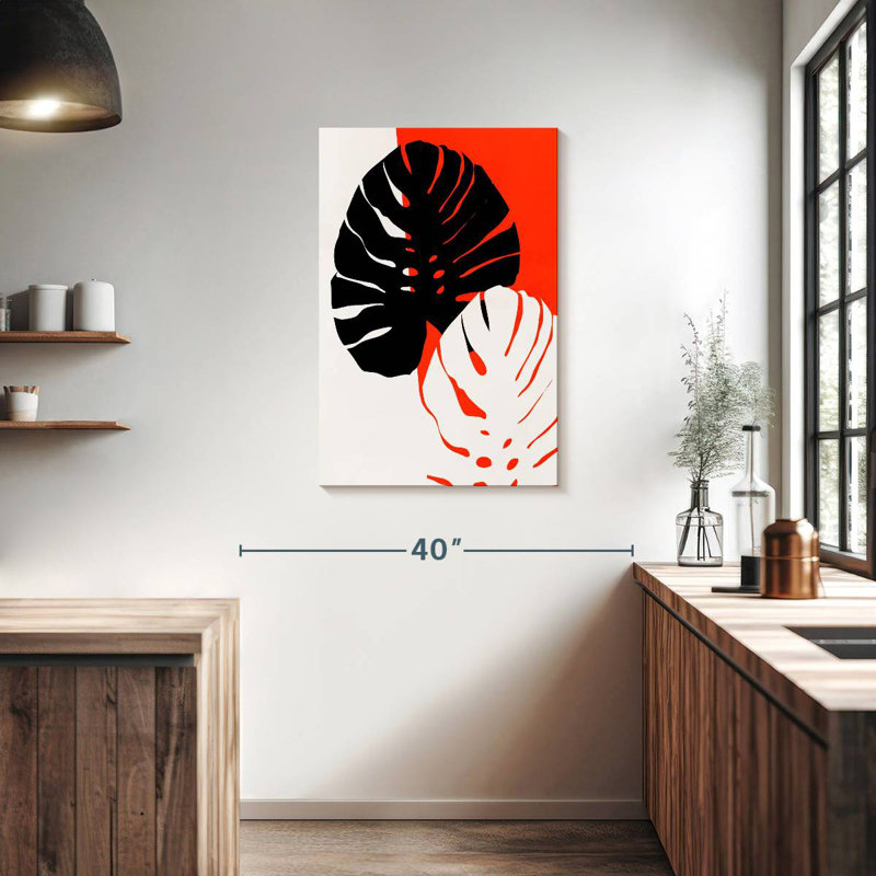 Harnek Monstera Leafs - noir, H 36 po x l 24 po
