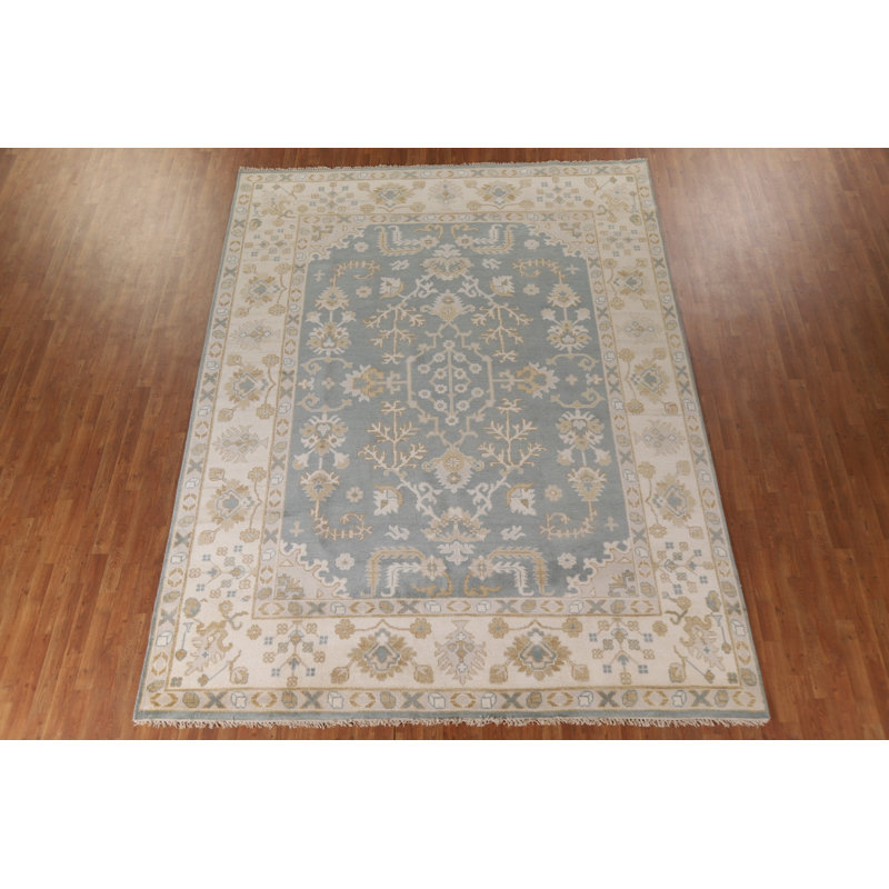 Tapis floral floral gris Oushak 9 x 12