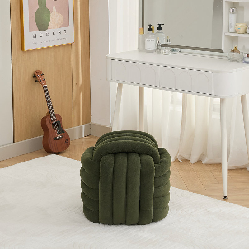 Repose-pieds en tissu Chenille, Vert