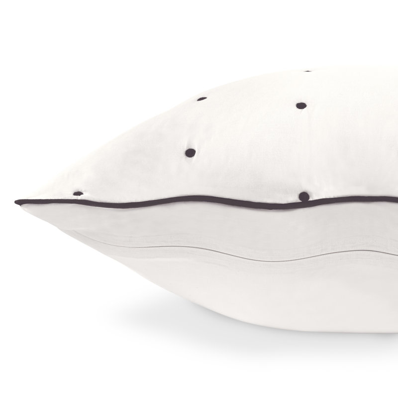 kate spade new york Scalloped Edge Euro Sham, 26" x 26" Single 100% Cotton Decorative Pillow Cover, Marshmallow