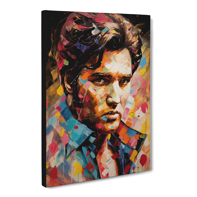 Elvis Presley Neo-Plasticism Art - Wrapped Canvas
