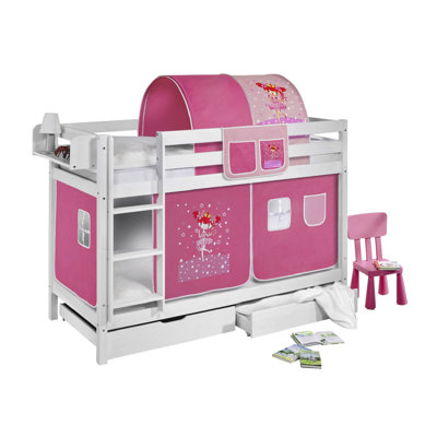 Zauberfee European Single Bunk Bed with Curtain