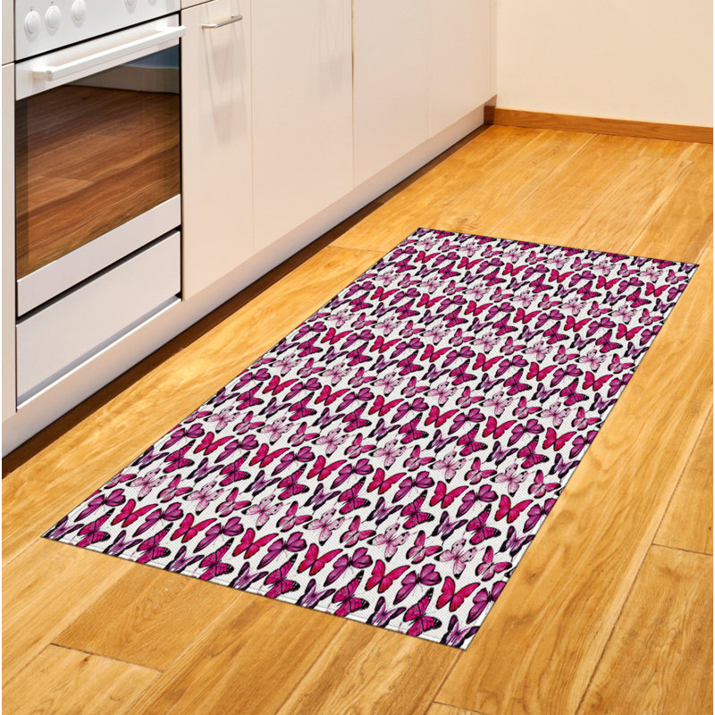 Butterfly High Density Long Fiber Poly Threads Decorative Area Rug Carpet, Rectangle 2'7" x 5'