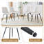 Ensemble table et chaises Ensemble de table de salle à manger moderne et minimaliste blanc de 42 pouces avec 4 chaises artificielles en polyuréthane blanc et coussins arrondis. Convient pour les salles à manger, les bureaux, etc.-976188298-976188309