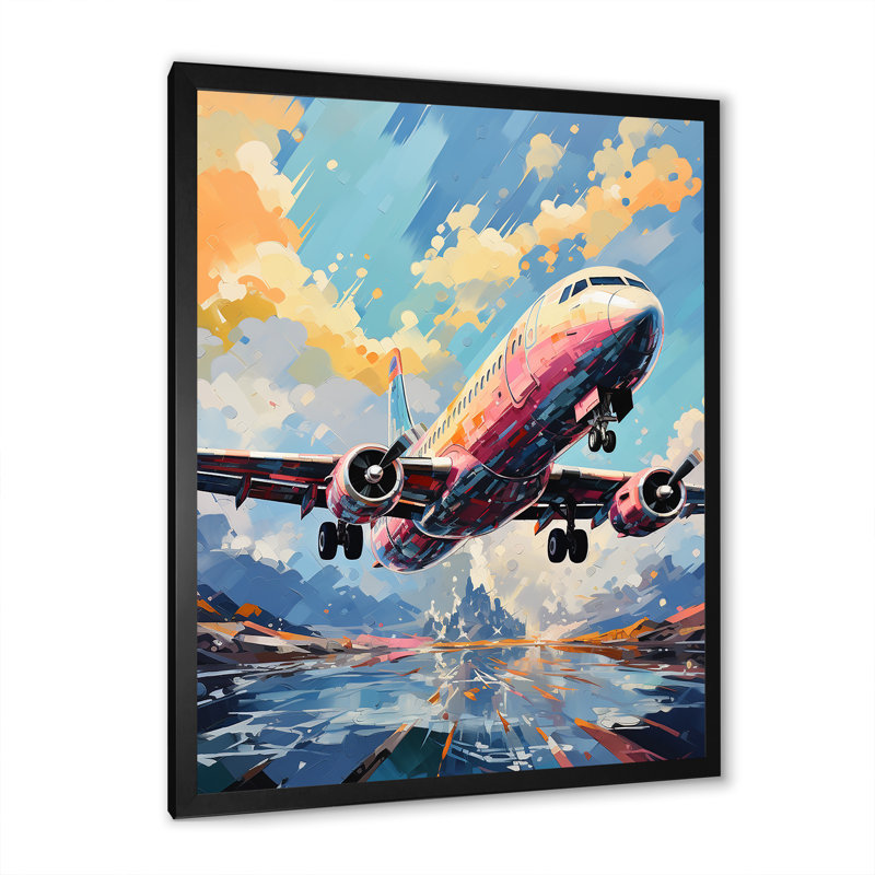 Pop Art Skyward Bound Plane, H 40 po x l 30 po x P 1,5 po, Cadre photo noir