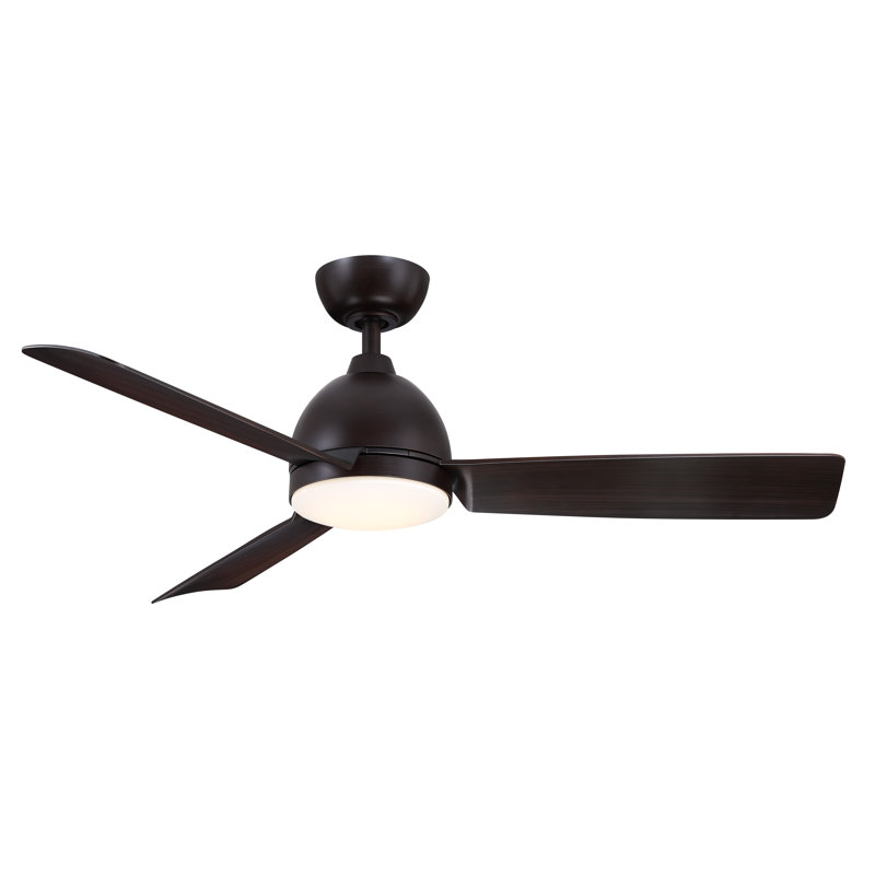 Ventilateur de plafond Starboard L 52 pouces intérieur / extérieur de qualité marine avec ensemble d'éclairage à DEL CCT Select et télécommande - noir avec pales bronze foncé