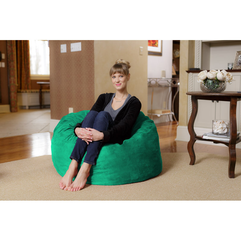 Fauteuil à billes - Fauteuil à billes rond rembourré en mousse à mémoire de forme avec housse amovible et lavable à la machine - Fauteuil à billes avec housse en microfibre douce - Plusieurs tailles et plusieurs tissus lavables à la machine