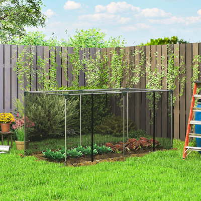 Cage de protection pour plantes avec porte 8 pi x 4 pi, noir