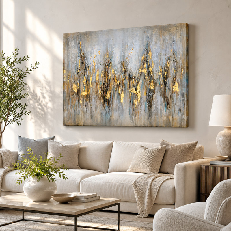 Peinture sur toile tendue, H 36 po x l 48 po x P 1,5 po