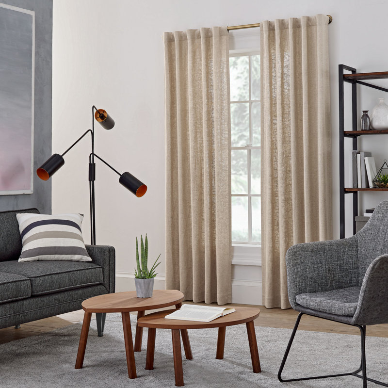 Mode Industrial Room Darkening Collection 1 1/8 in Diameter Curtain Rod Set with Steel Wall Mounted Adjustable, Blocks Light