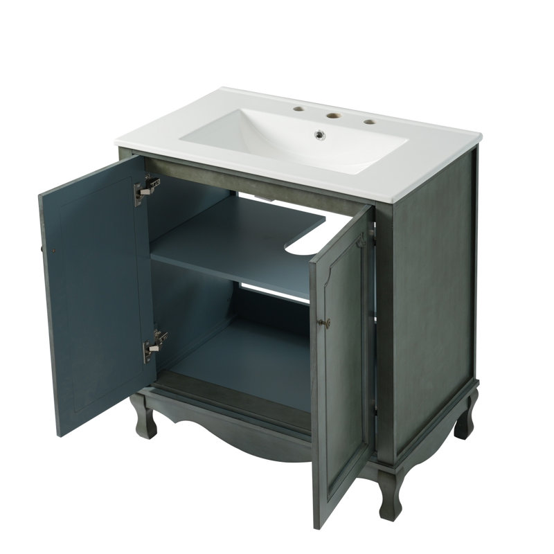 Ensemble de meuble-lavabo simple 30 po, Bleu