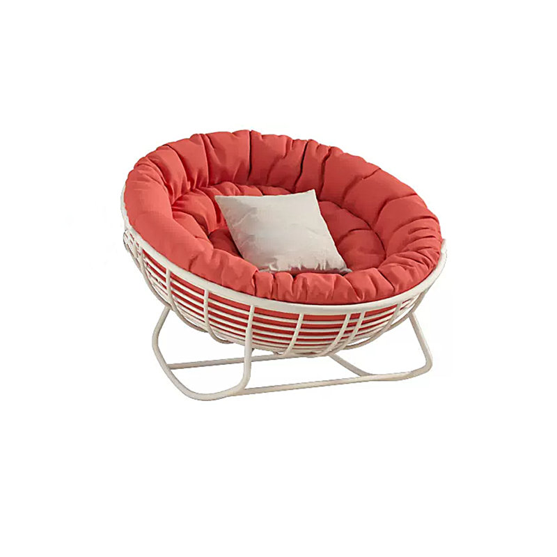 Chaise berçante en métal Luxury, Rouge, Blanc
