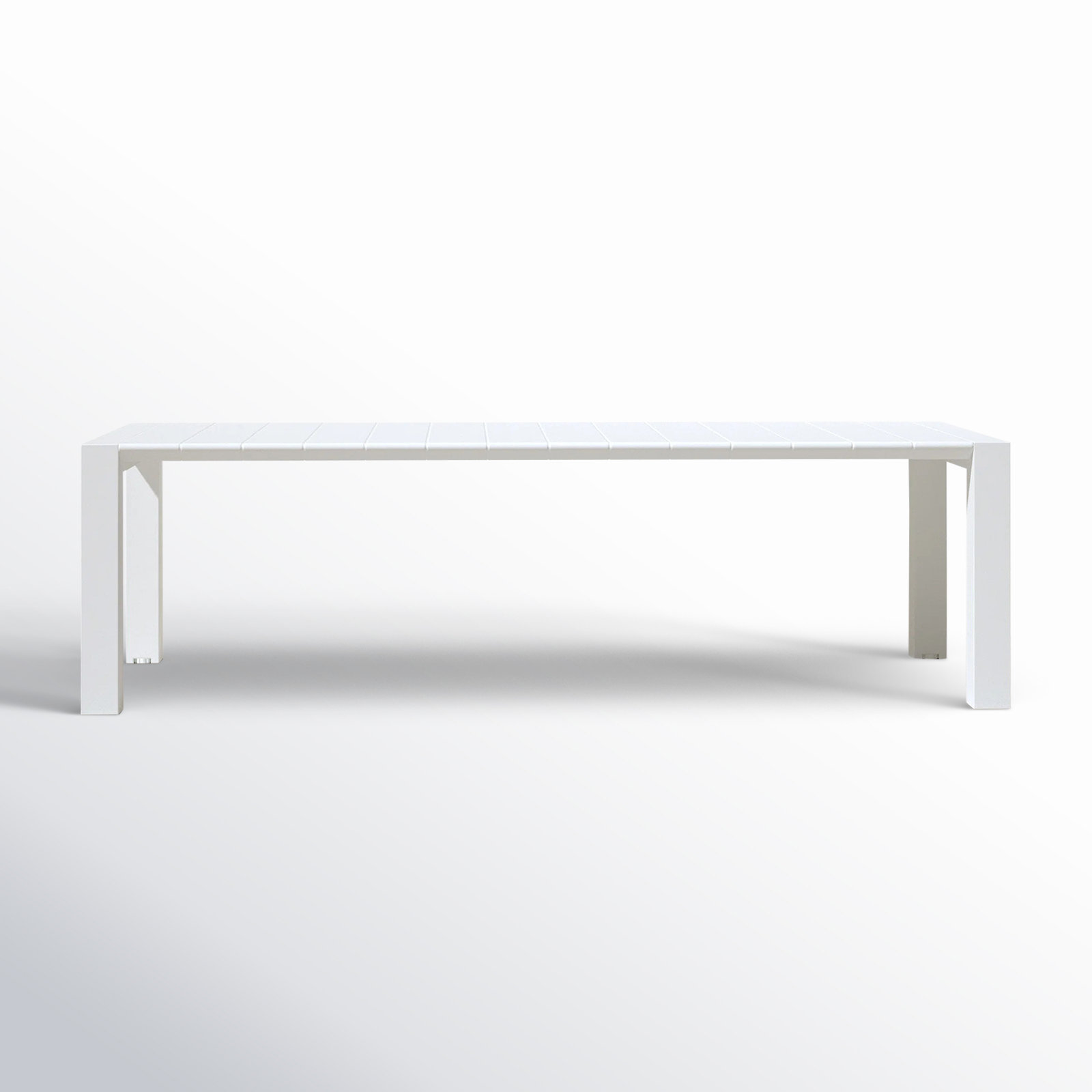 Spector 102" Extendable Patio Dining Table, White, 39" W x 102" L x 29.5" H