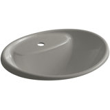 Tides Metal Oval Drop-In Bathroom Sink with Overflow
