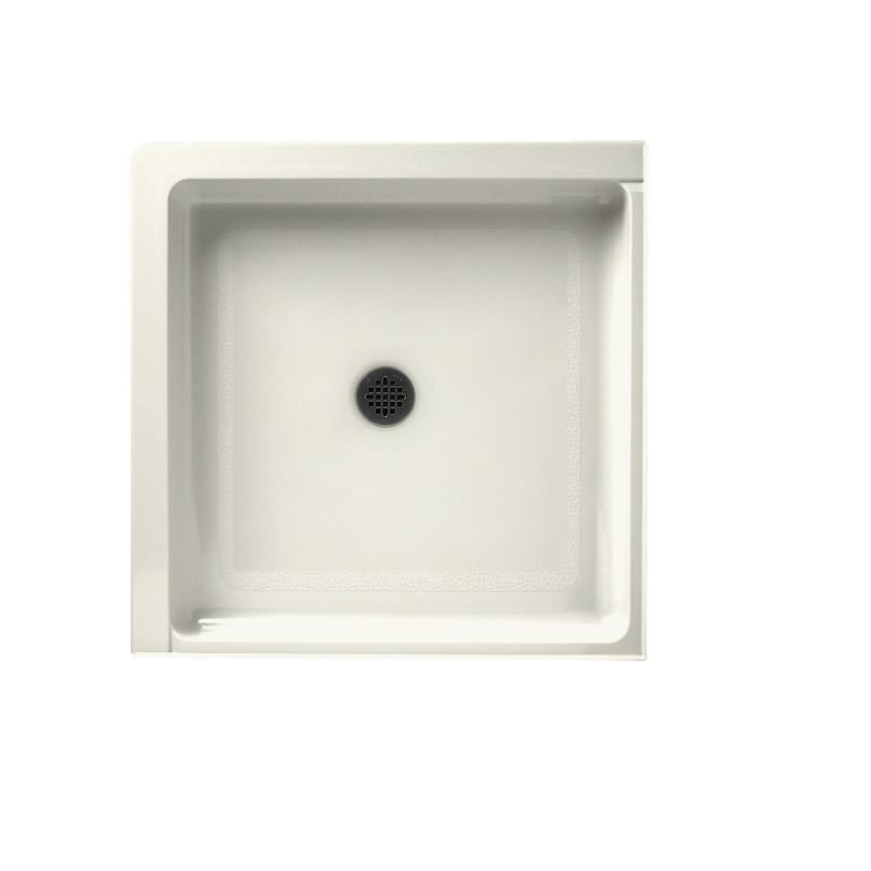 Base de douche à double seuil 36 po x 36 po Solid Surface, Bisque