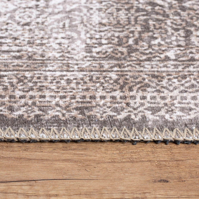 Luxurious Machine Washable Area Rug, 4.9 x 7.5 Feet, 100% Polyester, 1850 g/m², Pile Height: 0.2 inches | Eco-Friendly Recycled Poly Cotton Backing | Perfect for Living Room & Bedroom, Soft and Durable Design