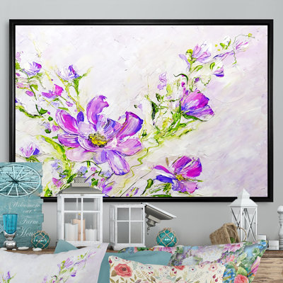 «Retro Purple Summer Flowers II», reproduction sur toile