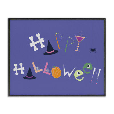 Giclée encadrée éclectique «Happy Halloween», design par Sazerelli Designs