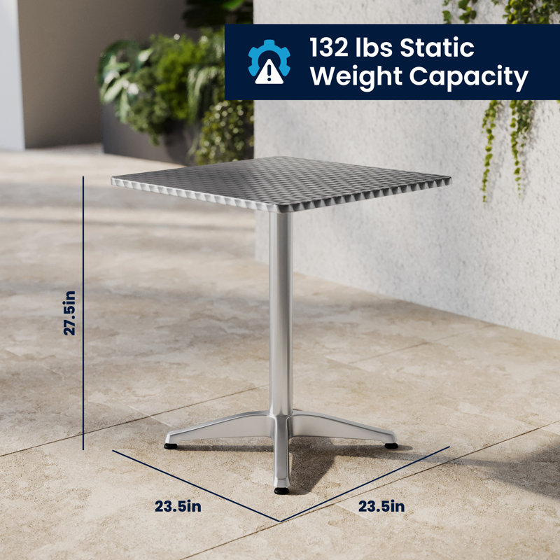 Ensemble de table de salle à manger Amadea, H 27,5 po x l 23,5 po x P 23,5 po, Argenté