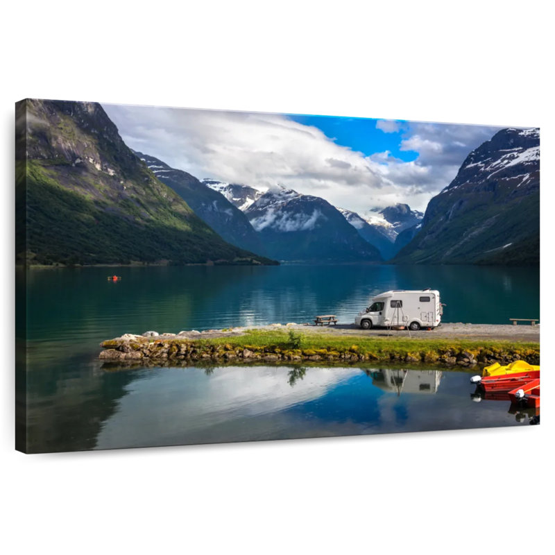 Le camping-car au lac norvégien, H 34 po x l 51 po
