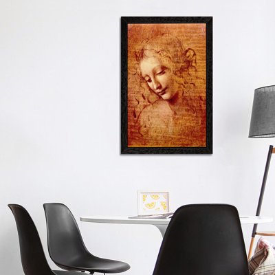 Head Of A Woman by Leonardo Da Vinci - Print on Canvas