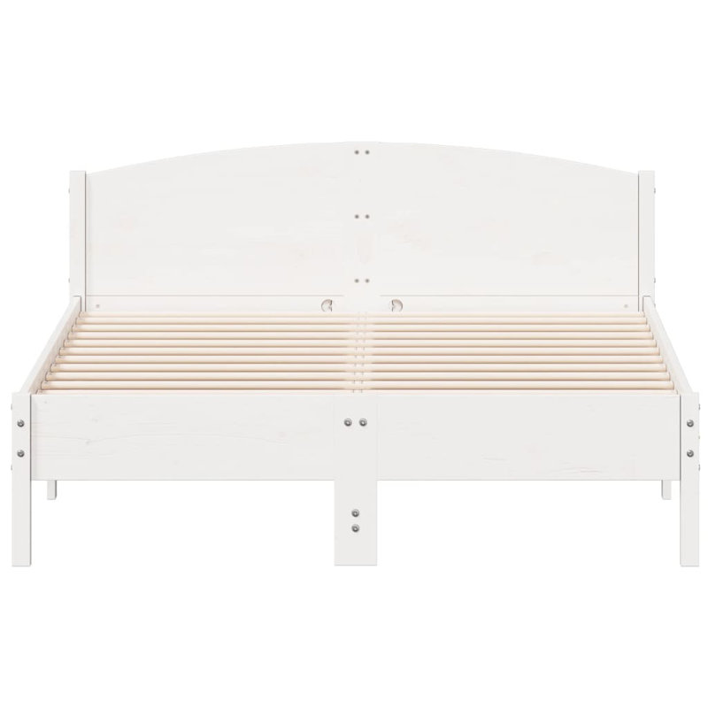 Peggy Solid Wood Bed, White, European Kingsize (160 x 200 cm)