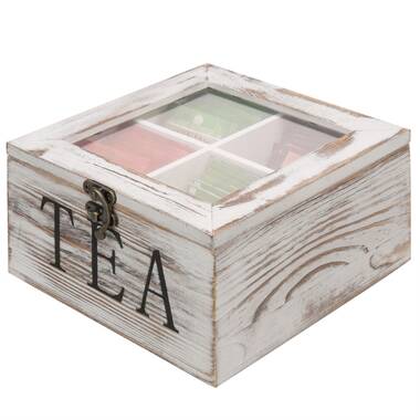Wooden Tea Box with Tea Sachets  Perfect Gift and Storage Solution