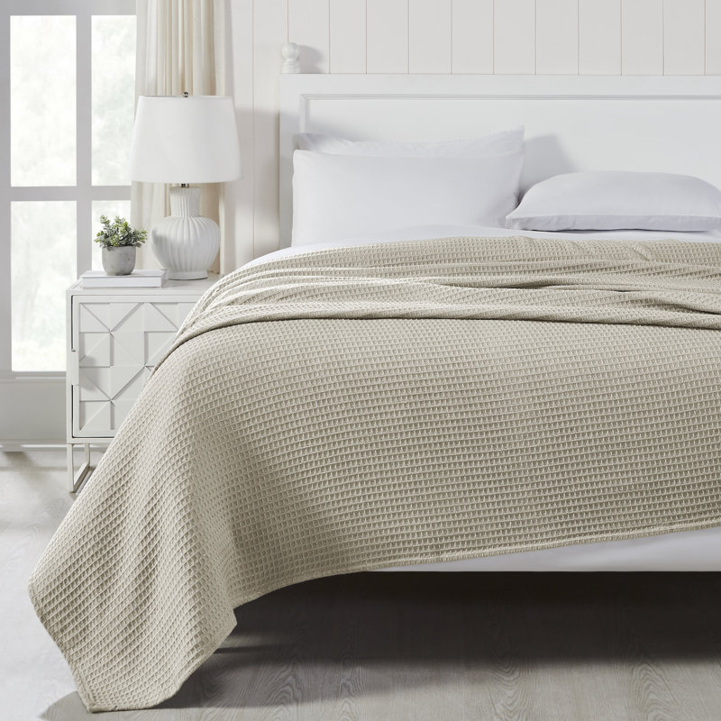 Couverture thermique moderne 100% coton gaufré Modern, Lit simple, Gruau