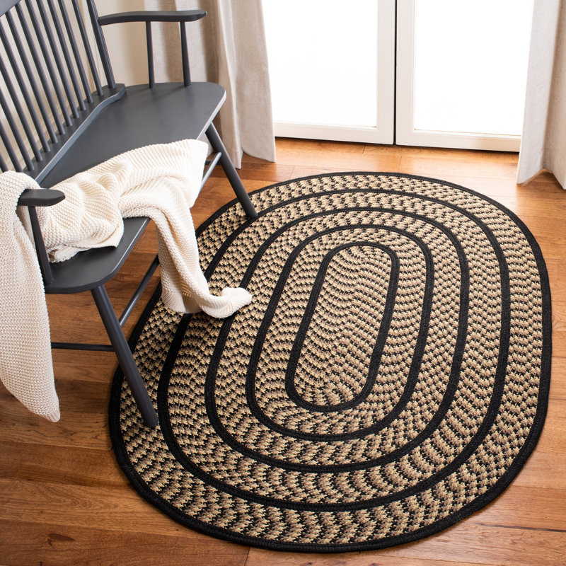 Tapis performance géométrique tissé à la main Georgina, Ovale 6 pi x 9 pi