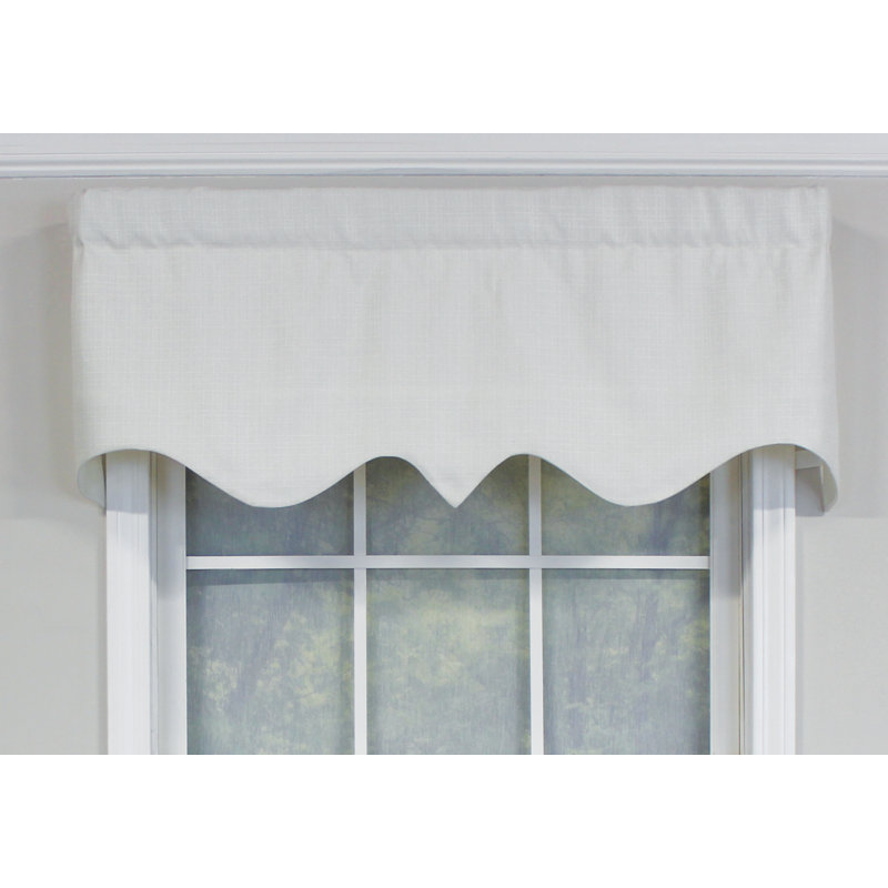 R-Crosby Cotton Blend Scalloped Window Valance, Vanilla