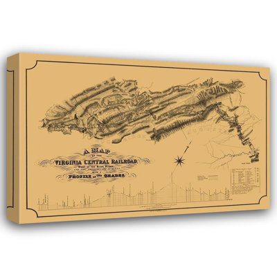 Lark Manor™ Gillt Gallery Wrapped Canvas Art Titled: Central Railroad Virginia, Gillt 1860