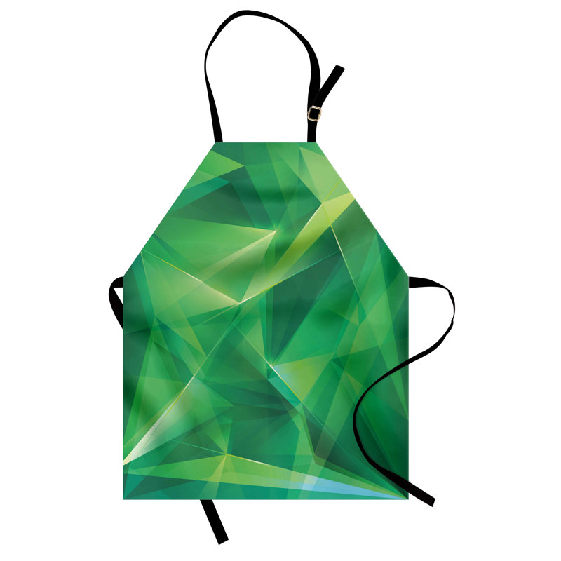 Tablier psychédélique East Urban Home unisexe, cristal géométrique, taille adulte, jade et vert lime