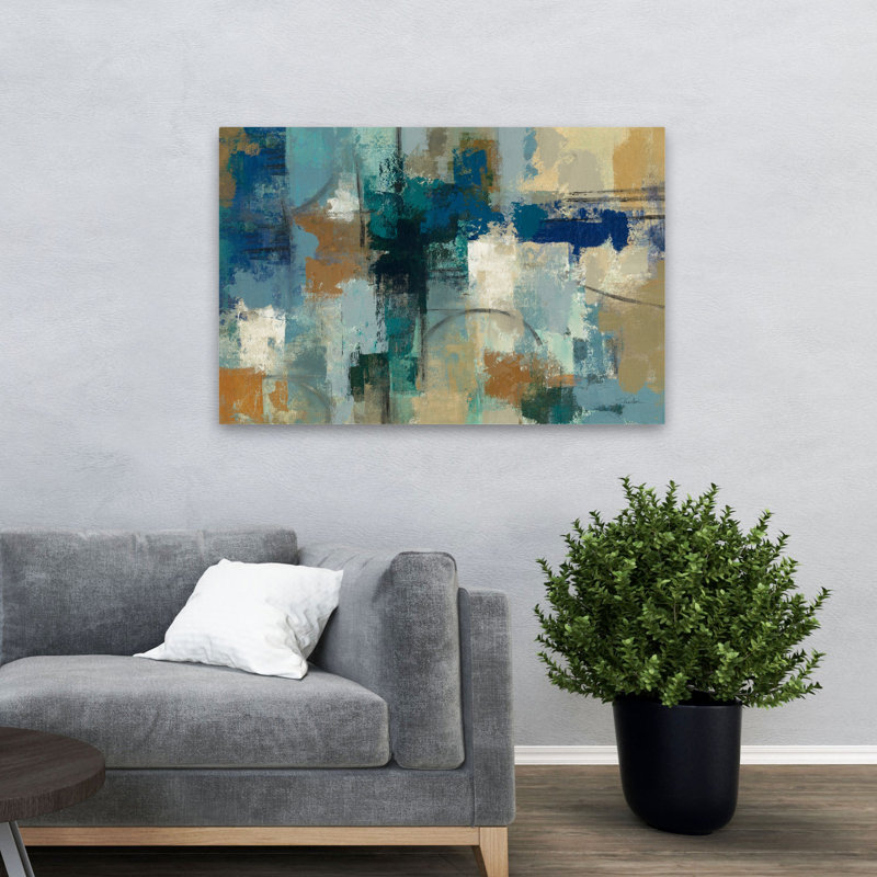 Contemporary Jasper Lagoon, H 48 po x l 32 po