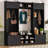 79.1"Wide Modern Hall Tree with Shoe Storage, 8 Cubbies, 7 Coat Hooks & Adjustable Shelf